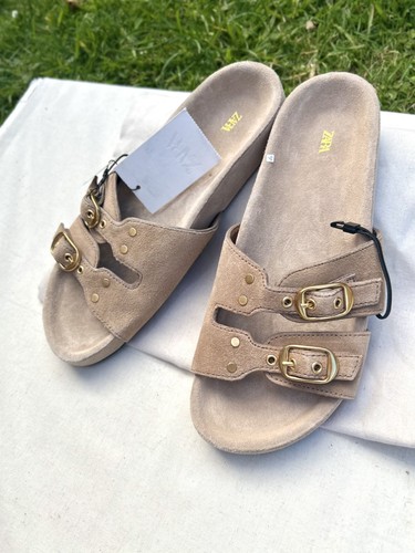 Zara beige split suede - zara,
