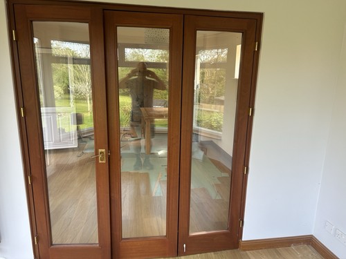 Triple french doors and frame - and,