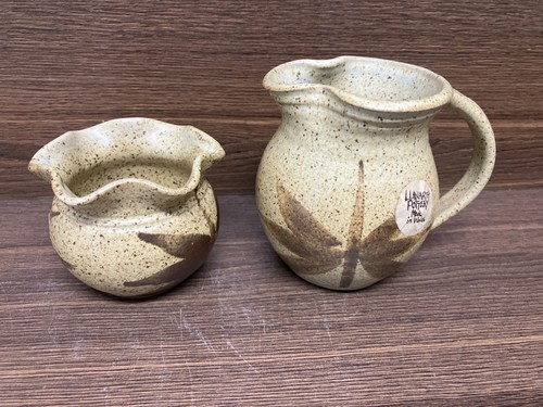 Llanarth pottery jug and sugar - llanarth,