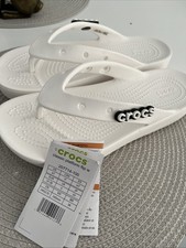 Unisex White  Crocs Classic Sandals flip flops S  beach M5 W7 (UK size 5)