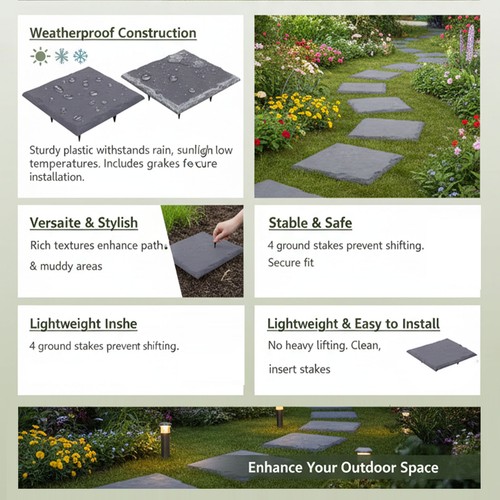4pcs plastic square stepping - 4pcs,