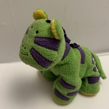 1997 Geoffrey Inc Toys “R” Us Green & Purple Giraffe Zebra Baby Soft Toy – 8”
