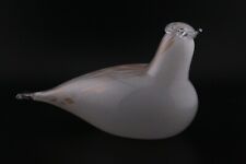 Vintage Muurla White Waxwing glass bird from Finland in the style of Oiva Toikka