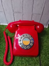 Red Retro Style Push Button Telephone