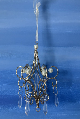 Pearl crystal gold chandelier - pearl,