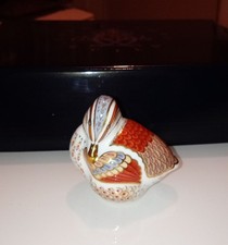 Royal Crown Derby Paperweight. Teal Duckling Bird 1st Quality Gold Stopper Boxed