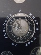 1999-2000, £5, Five Pound Coin, Scarce, Date 2000, Millennium Anno Domini. BU.
