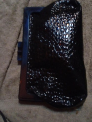 Vintage black patent crocodile - patent,