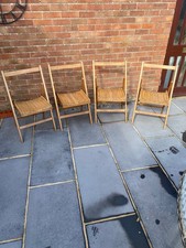 Vintage Wooden Folding Chairs Set Of 4 Potentially ex-RAF 1940/50’s