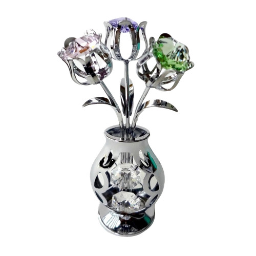 Crystocraft vase flowers - crystocraft,
