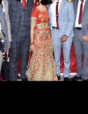 heavy designer red bridal