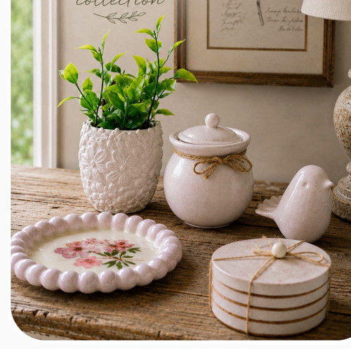 Handcrafted ceramic chic decor - ceramic,
