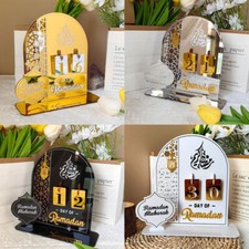 Ramadan Countdown Calendar 2024 Eid Mubarak Table Decoration Acrylic Home Decor