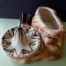 Vintage Jersey Pottery Sleeping Mexican Man Sombrero MCM Planter Vase