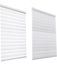 HSYLYM Day And Night Double Zebra Roller Blind for Window 45x150cm White