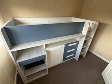 Trasman Girona Mid-Sleeper Bed Frame Single Blue captains bunk mattress kids