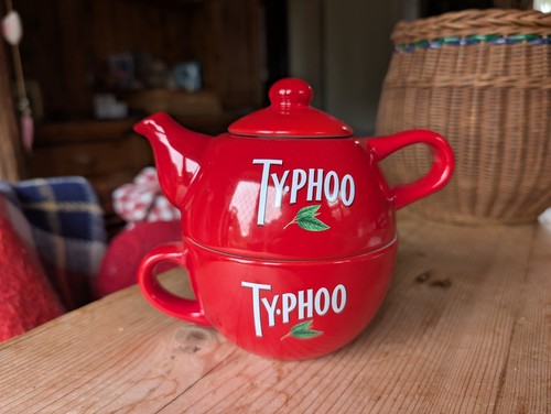 Vintage typhoo red teapot - typhoo,