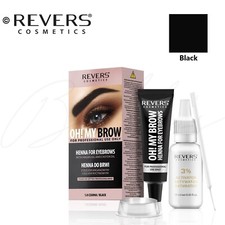 Henna Eyebrow Eyelash Tint Lasting Brow Dye Paint Cream Full Kit Set - BLACK
