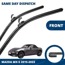 Front Windscreen 18" 19" Flat Aero Wiper Blades Pair for Mazda MX-5 15-24