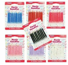 Glitter Cake Candles 10 Pack