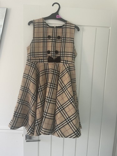 Tartan check wool dress girls