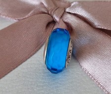 Pandora Blue Faceted Murano
