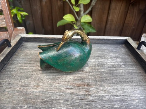 Vintage wooden swan ornament - swan,