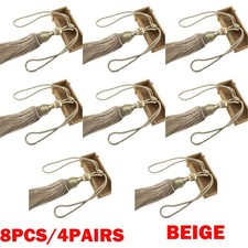 8Pcs/4pair Large Beige Curtain