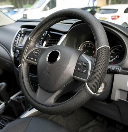 Leather look black grey vented - grey,