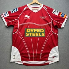 LLANELLI SCARLETS WALES RUGBY UNION SHIRT 2013/14 MEN 2XL RED BURRDA SPORT CYMRU