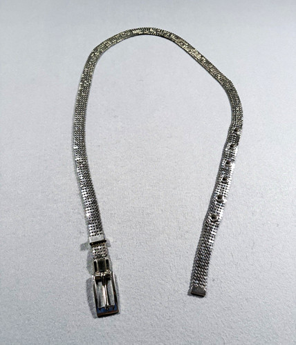 Vintage silver mesh chain belt - mesh,