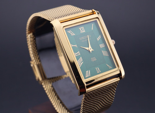 Vintage seiko slim gold green - vintage,