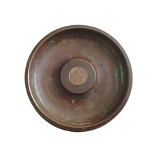 Militaria Trench Art Brass Shell Case Inset 1980 Falklands Islands 6.5" Diameter