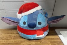 Disney Christmas Stitch - Red Scarf and Santa Hat  Squishmallows Plush