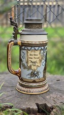 Antique Mettlach ½L Beer Stein #1932/II Hand Painted Villeroy & Boch Germany