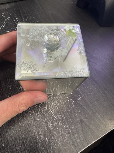Mirrored glass trinket box - glass,
