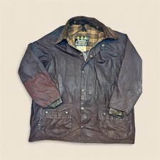 Barbour A190 Beaufort Wax Jacket C44/ 112cm Made in England Brown Vintage