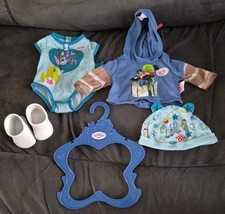 Zapf Creations Baby Born boy doll bundle clothes shoes, hanger, hat, jumper etc