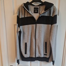 Nanny State Mens Grey Black Full Zip Hoodie Jacket Hooded Size M