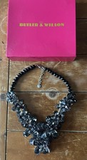 Boxed Butler and Wilson Crystal Flower Necklace In Original Box