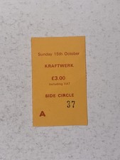 Kraftwerk Concert Ticket Ralf Hutter Sunday 15th October Free Trade Hall 1978