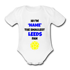 LEEDS @united Babygrow Baby vest grow gift custom FOOTBALL Personalised UTD