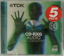 5 X TDK CD-RXG 80 Audio Music CD-R Recordable Blank Discs 5 PACK - NEW & SEALED 