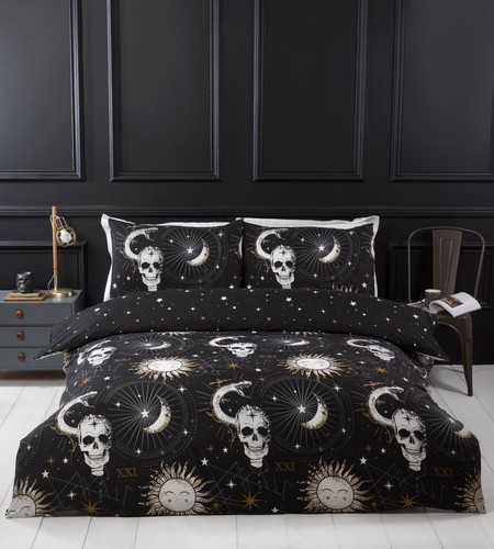Tarot skulls moon duvet cover - moon,
