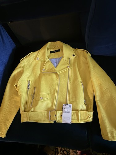 Zara basic yellow - faux, leather