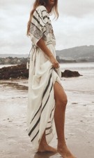 Zara Ecru Kaftan Dress With