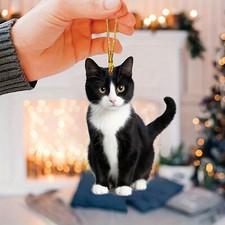 2D Christmas Cats Ornaments