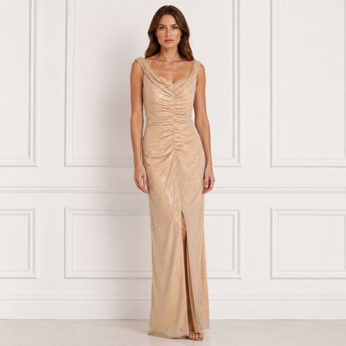 Lipsy london gold sequin maxi - london,