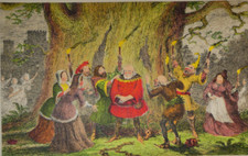 Merry Wives of Windsor Hand Coloured Etching George Cruikshank 19th Century