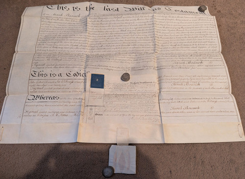 1824 indenture vellum - 1824, silver